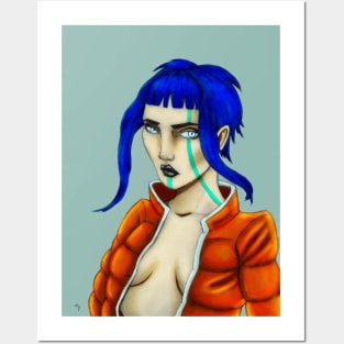 Blue-Haired Woman Posters and Art